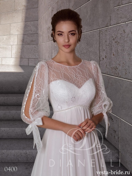 Закрытое свадебное платье с рукавом Lira